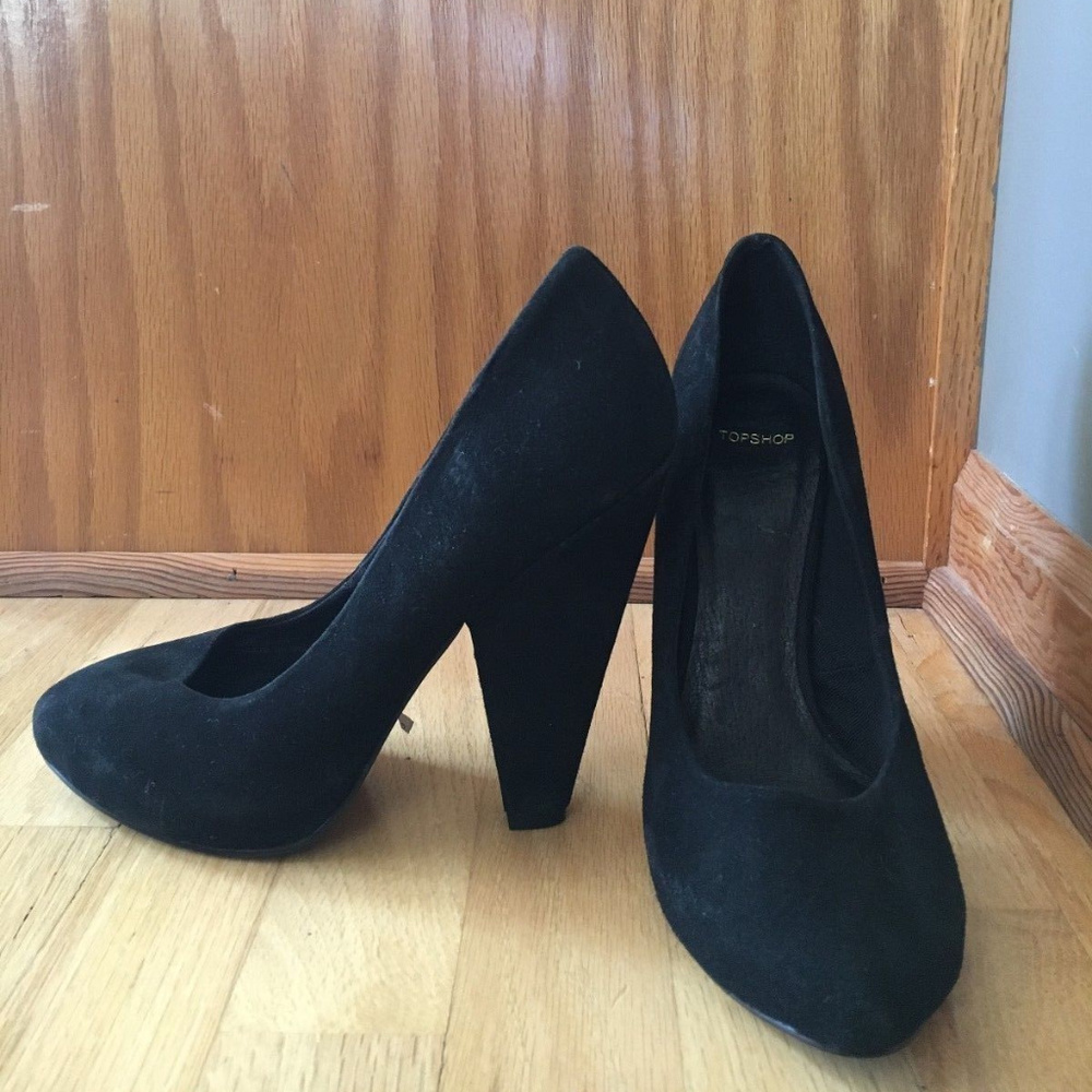 Topshop Black Suede Pumps High Heels